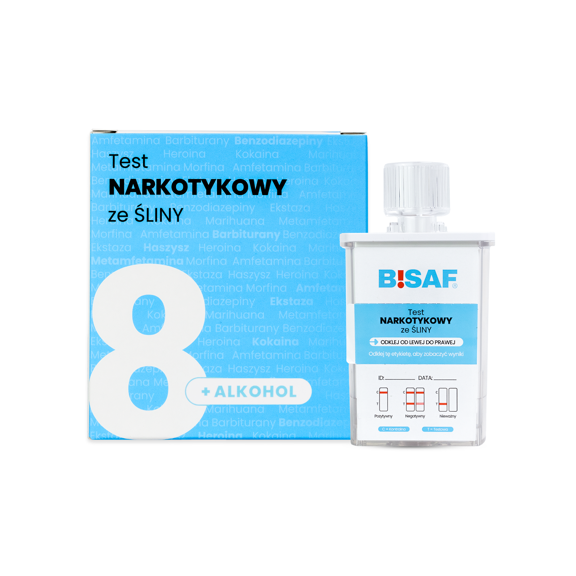 Test Narkotykowy ze śliny 8 BISAF +ALC Profesjonalne