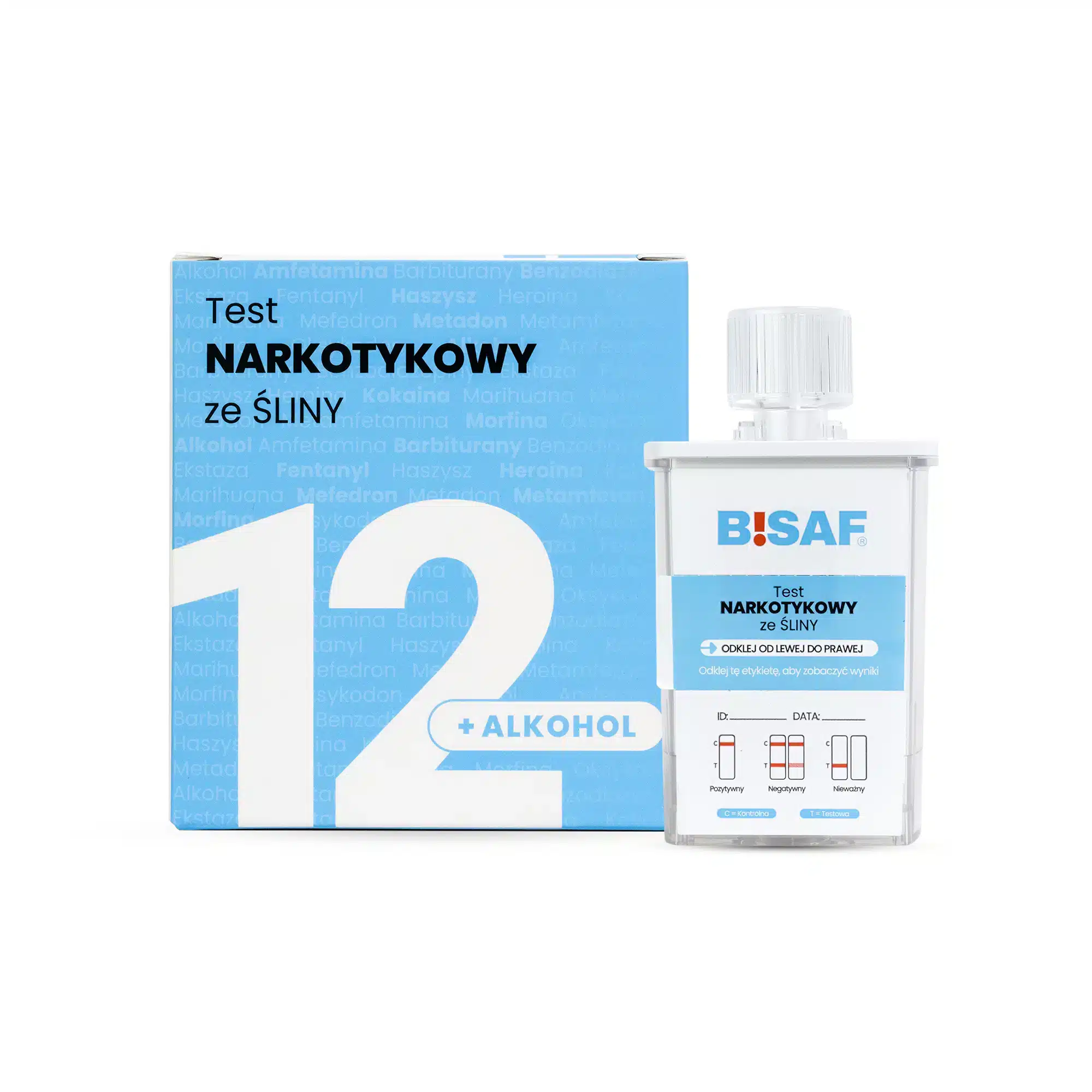 Test Narkotykowy ze śliny 12+ALC BISAF Profesjonalne