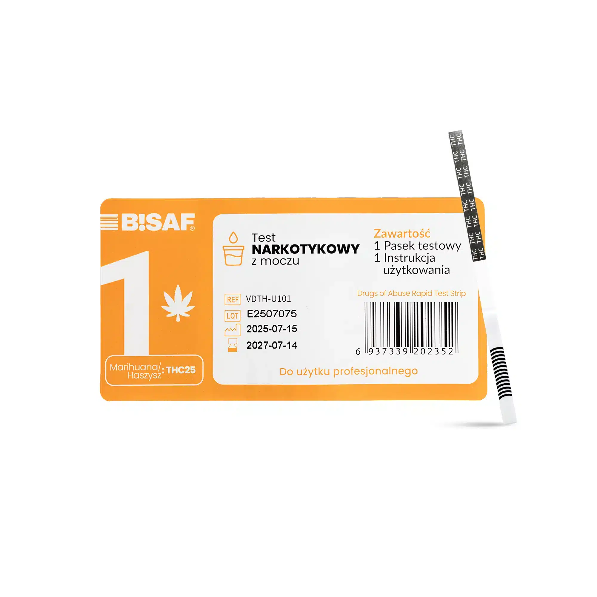 Test Narkotykowy z moczu THC BISAF Pasek Profesjonalne