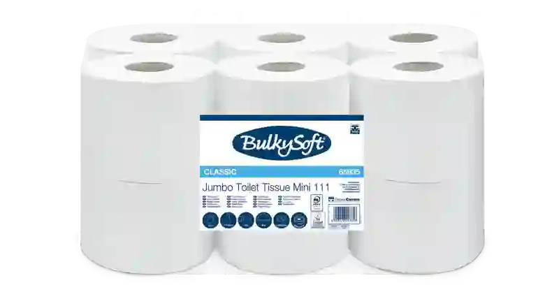 BULKYSOFT CLASSIC papier toaletowy MINI jumbo (centralne dozowanie po jednym listku) 2w. 111,6 m NOWOŚĆ