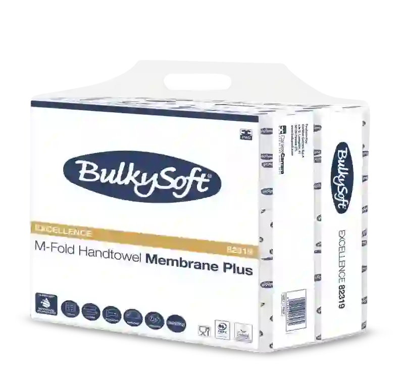 BULKYSOFT EXCELLENCE MEMBRANE PLUS ręcznik papierowy składany typu M-FOLD 3w. 1 800 szt. EXCELLENCE