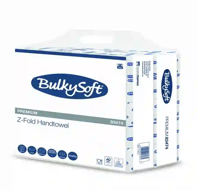 BULKYSOFT PREMIUM ręcznik papierowy składany typu Z-FOLD 2w. 3 000 szt. PREMIUM