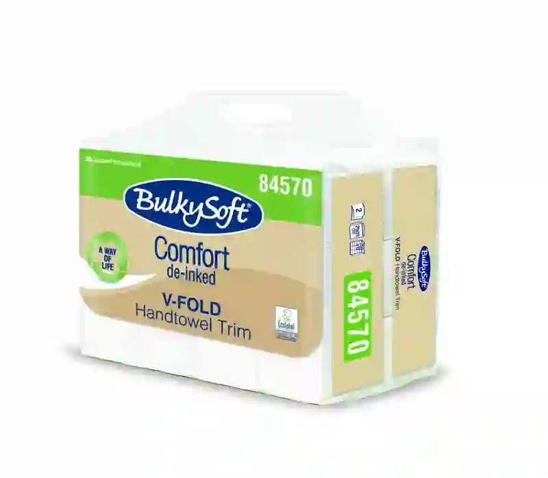 BULKYSOFT COMFORT DE-INKED ręcznik papierowy składany typu V-FOLD (ZZ) 2w. 3 000 szt. TRIM COMFORT DE-INKED
