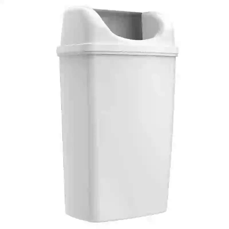 kosz naścienny na odpady, biały, możliwość montażu do ściany, 50 l HIGIENA SERWIS