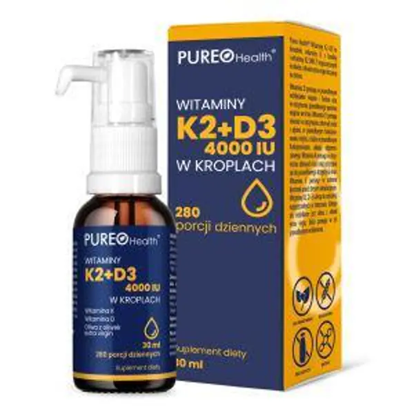 Pureo Health witaminy K2+D3 w kroplach, 30 ml Pureo Health