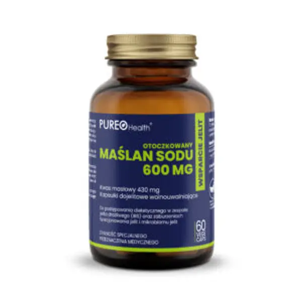 Pureo Health Maślan sodu 600 mg, 60 kapsułek Pureo Health