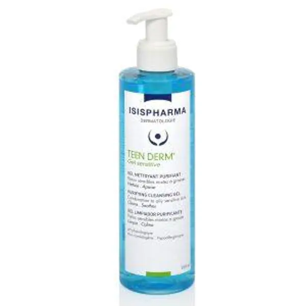 ISISPHARMA TEEN DERM GEL SENSITVE, oczyszczający żel do mycia twarzy 250ml ISISPHARMA