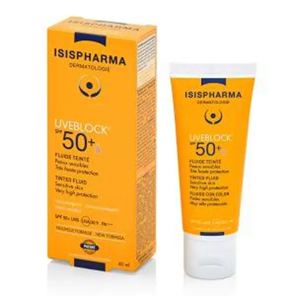 ISISPHARMA UVEBLOCK FLUID SPF 50+, lekki krem do skóry suchej, delikatnie koloryzujący, 40ml ISISPHARMA