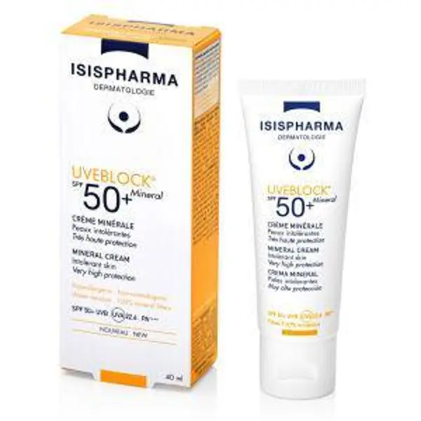 ISISPHARMA UVEBLOCK MINERAL SPF 50+, krem mineralny bezbarwny, 40ml ISISPHARMA
