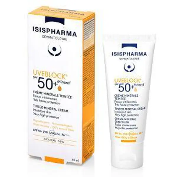 ISISPHARMA UVEBLOCK MINERAL SPF 50+, krem mineralny koloryzujący, 40ml ISISPHARMA