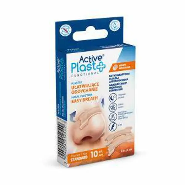 Active Plast Plastry przeciw chrapaniu, ułatwiające oddychanie STANDARD 10 szt. Active Plast