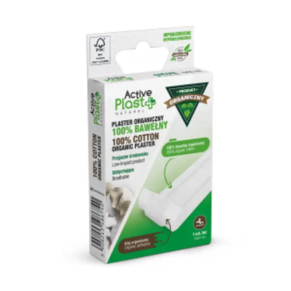 Active Plast plaster opatrunkowy BIO ze 100% bawełny organicznej, 50x6 cm, 1 szt. Active Plast