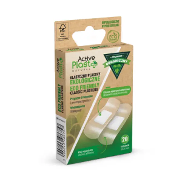 Active Plast Natural plastry EKOLOGICZNE, 7x2cm, 20 szt. Active Plast