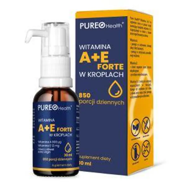 Pureo Health witamina A+E Forte w kroplach, 30 ml Pureo Health