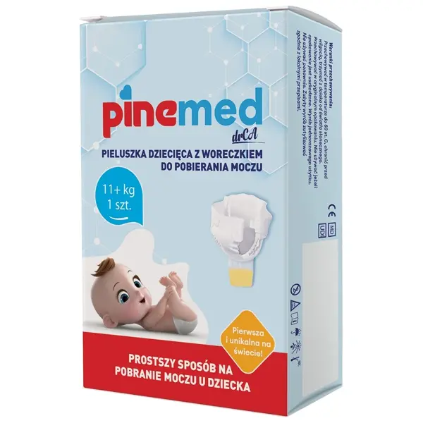 PINEMED pieluszka dziecięca z woreczkiem do pobierania moczu, 11+ kg, 1 szt. Pine