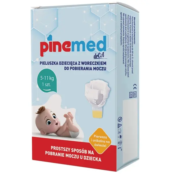 PINEMED pieluszka dziecięca z woreczkiem do pobierania moczu, 5-11 kg, 1 szt. Pine