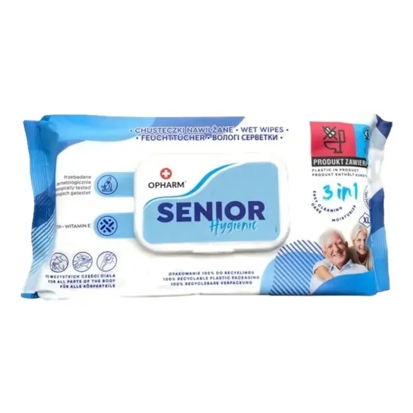 Chusteczki nawilżane Senior Hygienic 3w1 72 szt.
