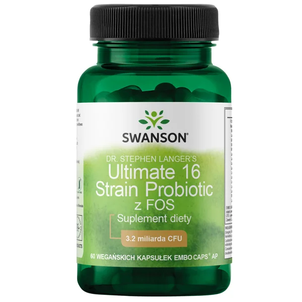 SWANSON PROBIOTICS ULTIMATE 16 STRAIN PROBIOTIC WITH TRACE MINERALS & FOS 60 kap VEGGE Swanson