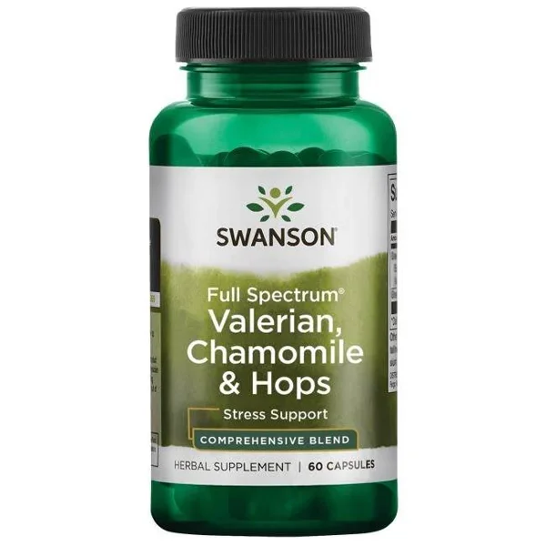 "SWANSON VALERIAN, CHAMOMILE & HOPS 60 kap" Swanson