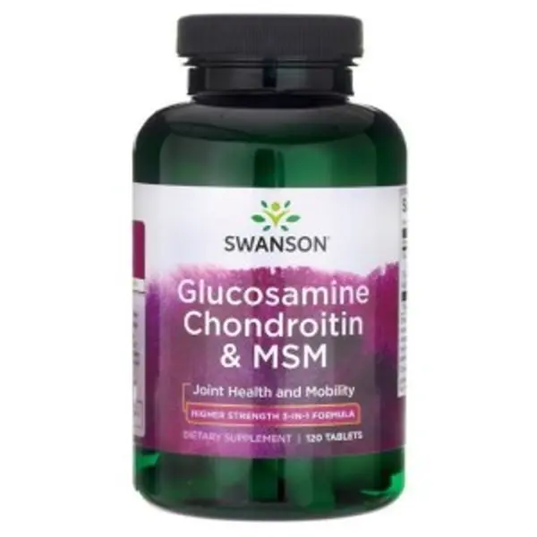 "SWANSON GLUCOSAMINE, CHONDROITIN & MSM 500_400_200 MG 120 tab" Swanson