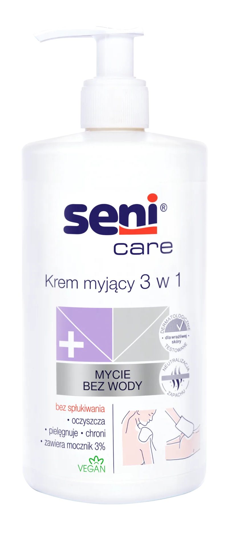 SENI CARE KREM MYJĄCY 3W1 3% UREA 500 ML Seni
