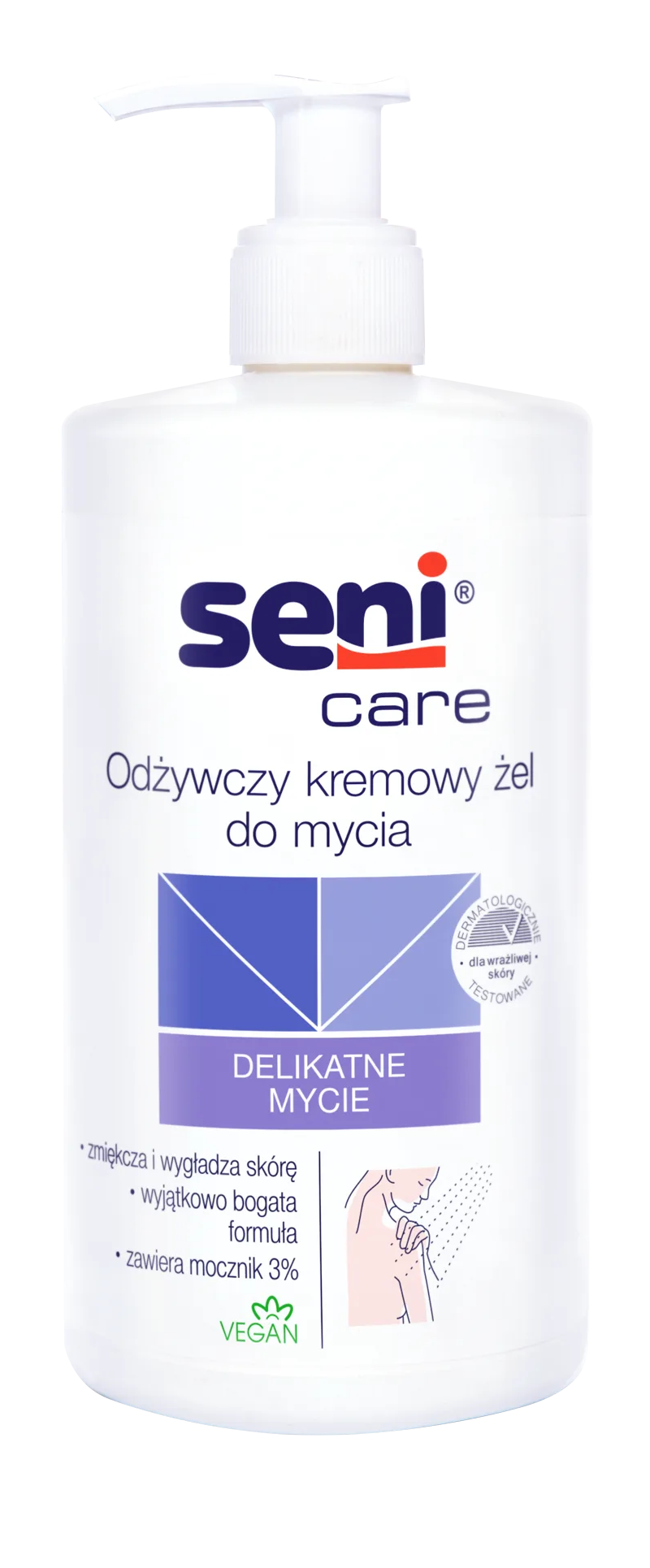 SENI CARE ODŻYWCZY KREMOWY ŻEL DO MYCIA mocznik 3% 500 ML Seni