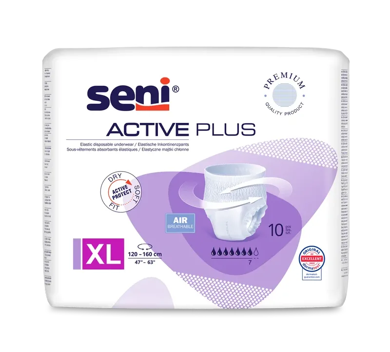 Majtki chłonne SENI ACTIVE PLUS EXTRA LARGE A10 (fioletowe) Seni