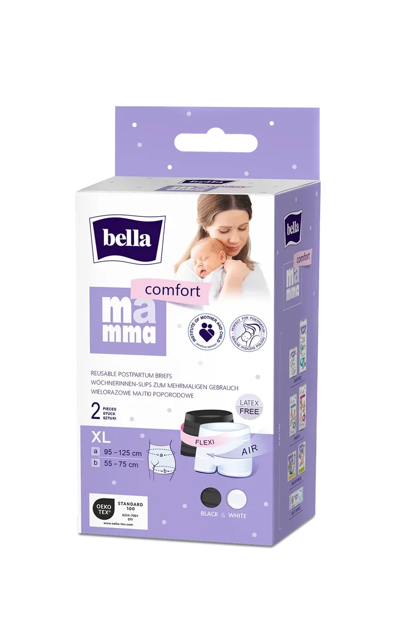 Bella Mamma Comfort Majtki poporodowe wielokrotnego użytku XL A2 Bella