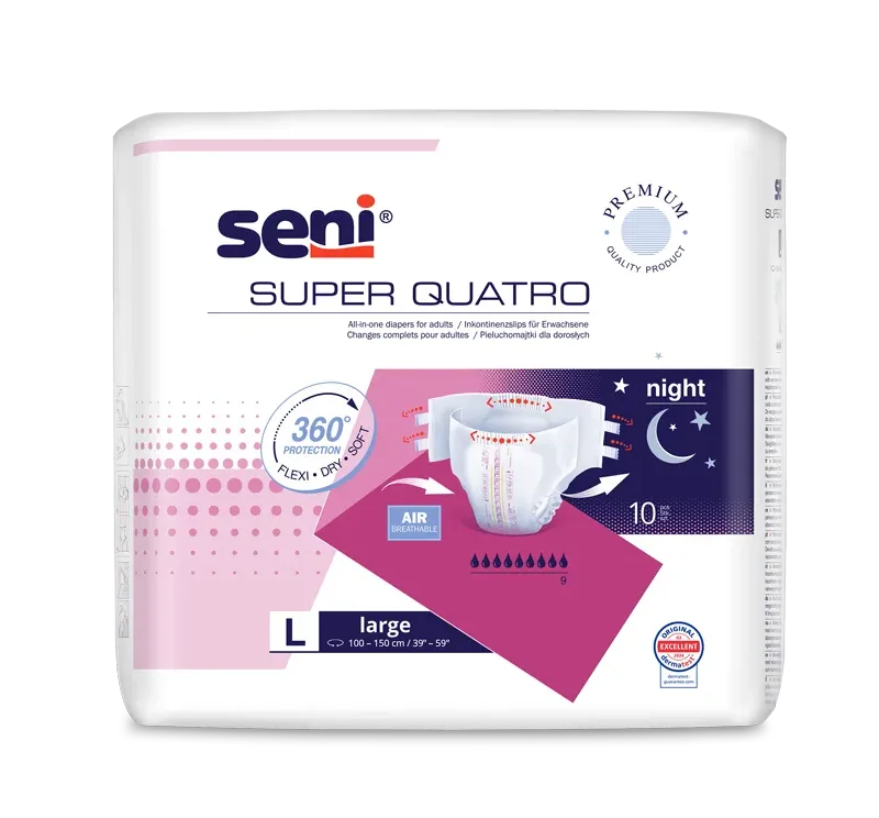 Pieluchomajtki SENI SUPER QUATRO LARGE A10 (różowe) Seni