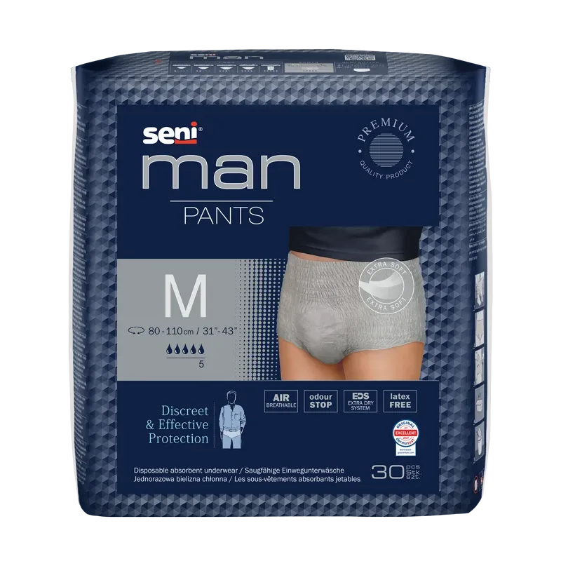 Bielizna chłonna / Majtki chłonne SENI MAN PANTS MEDIUM A30 (w kolorze szarym) Seni
