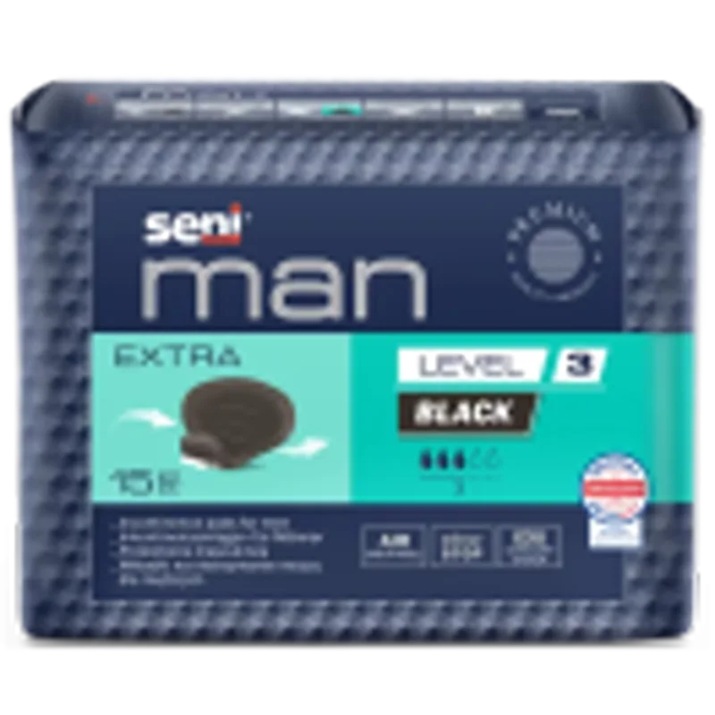 Wkładki urologiczne Seni Man Extra Level 3 BLACK A15 (w kolorze czarnym) NOWOŚĆ Seni